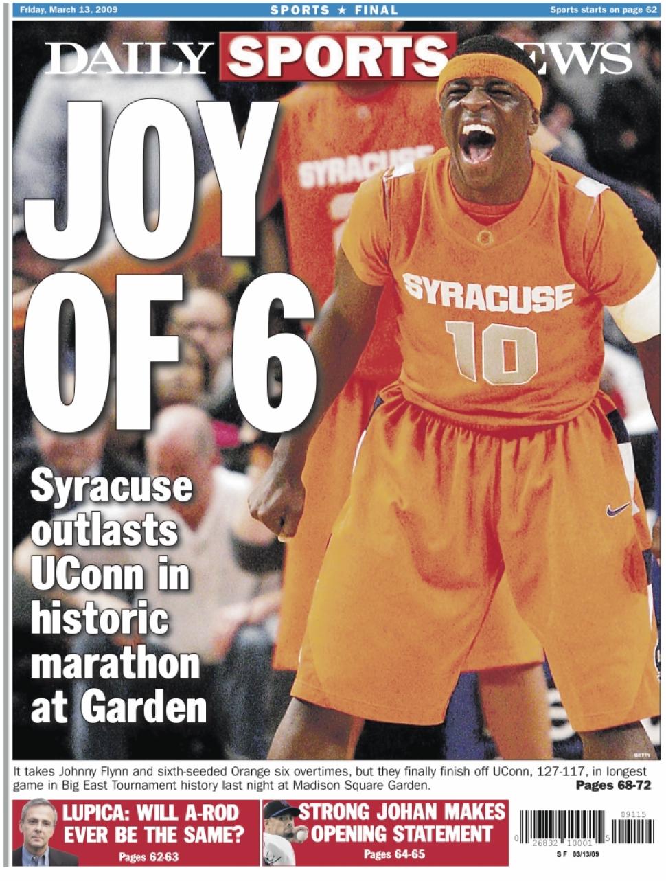Couverture du Daily Sports News consacré à la victoire des Orangemen (c) Daily Sports News